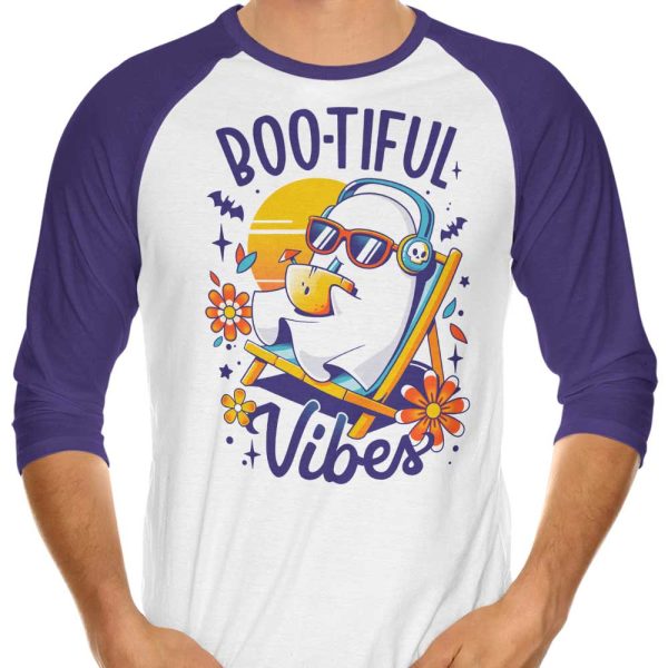Bootiful Vibes - 3 4 Sleeve Raglan T-Shirt Discount - Image 3