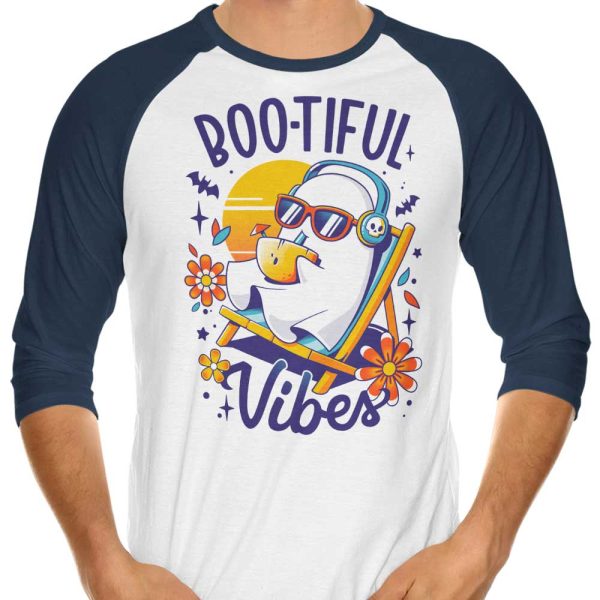 Bootiful Vibes - 3 4 Sleeve Raglan T-Shirt Discount