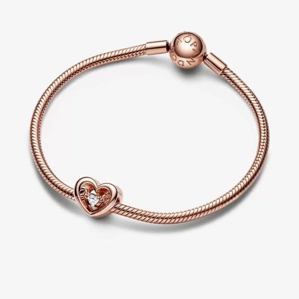 PANDORA : Radiant Heart & Floating Stone Charm Online Hot Sale - Image 4