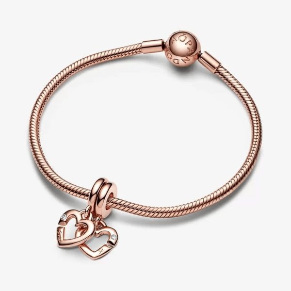 PANDORA : Linked Sister Hearts Split Dangle Charm Hot on Sale - Image 4
